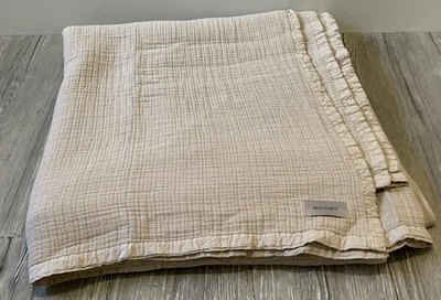 ROYFORT Bio Baumwolle Tagesdecke Musselin Musselindecke taupe ca. 220x240cm(L7-D - Bild 1 von 3