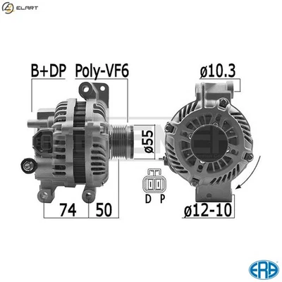 ALTERNATOR 209483A FOR MAZDA 6/Station/Wagon/Hatchback ATENZA L3C1 2.3L 4cyl 6 - Image 1 of 4