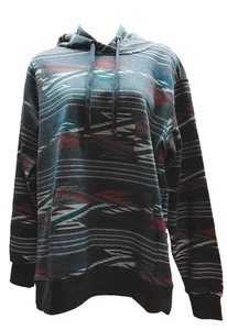 Womens M ARIAT Hoodie Sweatshirt Chimayo All Over Print Southwest Blue - Picture 1 of 12