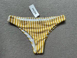 Bnwt Next Crinkle Bikini Bottoms Striped 💛 Size 16 Uk - Picture 1 of 2
