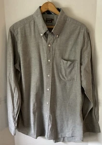 J McLaughlin Shirt Mens Large Gray Trim Fit Long Sleeve Button Down Preppy - Picture 1 of 7