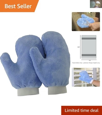 Guantes de pulido y polvo de microfibra lavables a máquina - 2 unidades, ajuste ergonómico Foto 1 de 4