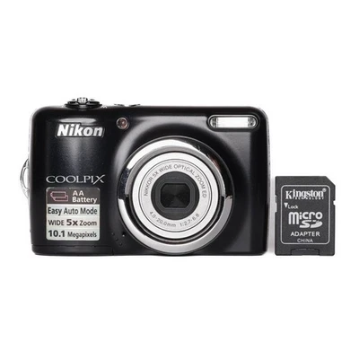 Nikon CoolPix L23 10.1MP Digital Camera - Black - FULLY FUNCTIONAL - Image 1 of 4