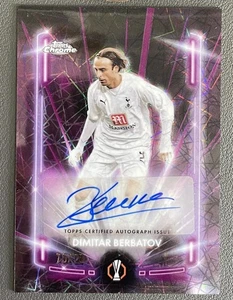 2024-25 Topps Chrome Dimitar Berbatov Purple Laser Auto Tottenham Hotspurs 75/75 - Picture 1 of 2