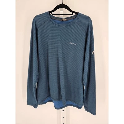 Camiseta Eddie Bauer First Ascent Para Hombres Talla 2XL Manga Larga Azul Rayas Senderismo Foto 1 de 4
