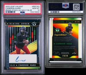 Cameron Cam Ward 2022 Leaf Valiant Rising Stock Auto /20 Rookie RC PSA 10 GEM - Picture 1 of 3