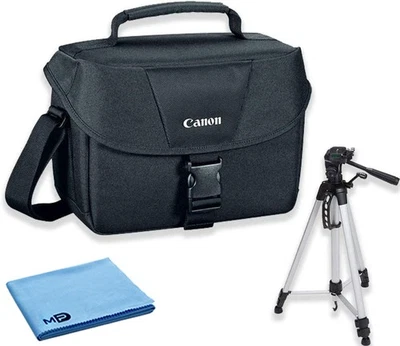 Estojo acolchoado para câmera digital SLR Canon 100ES bolsa de ombro EOS + tripé 72" - Imagem 1 de 4
