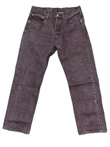 Levis 90’s 501’s Uomo 32x30 Marrone Gamba Dritta Bottone Fly Denim-Leggi Taglia - Foto 1 di 6