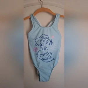 Ariel The Little Mermaid Swimsuit Girl Sz 4 Blue Mermaidcore Beachy Disney - Picture 1 of 3