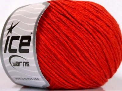 4-Skein Lot Cotton Bamboo Light Yarn 4x100g/140m Dark Orange - Image 1 of 4