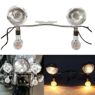 Passing Turn Signal Spot Light Bar Fit For Honda Shadow ACE Aero VT 750 1100 VLX Foto 1 de 4