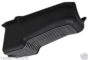 Aluminum BLACK Chevy Small Block chevrolet Oil Pan finned V8 305 350 86 up - Picture 1 of 1