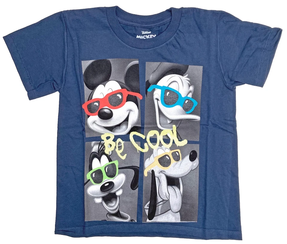 Disney Mickey Mouse Gafas de sol Be Cool Juvy Niños Camiseta Azul Nuevo Foto 1 de 1