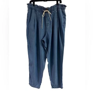 Strand Mittagessen Lounge Kollektion blau Tencel zum Anziehen Kordelzughose Größe XL - Bild 1 von 5