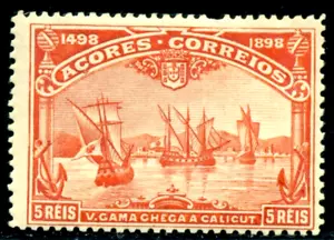 1898 Vasco da Gama,Ship fleet,Kolkata,India,Portugal,Azores,Mi.91,5R,MH - Picture 1 of 2