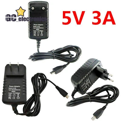 5V 3A Micro USB AC Adapter DC Wall Power Supply Charger Plug for Raspberry Pi - Image 1 of 4
