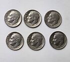 Roosevelt Dimes 1965 1965 1965 1966 1967 1969 Lot 6 Dimes,