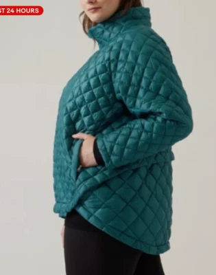 ATHLETA, Plus 3X, Women's Whisper Featherless Puffer Jacket Coat, Teal,  $200 - Image 1 of 4