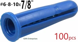 Conical Blue #6-8-10 x 7/8" screw, , Masonry Concrete Anchor 100pcs - Picture 1 of 1