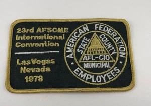 Vintage AFSCME International Convention 1978 Las Vegas Iron On / Sew On Patch - Picture 1 of 2
