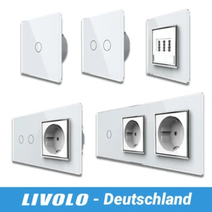 LIVOLO Touch Glas Lichtschalter Steckdosen Taster Dimmer USB SAT Wechselschalter - Bild 1 von 265