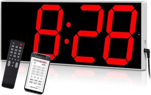 LED Oversize Wall Clock with 6" Single Digit, Countdown, Countup, DST Multifunct - Picture 1 of 8