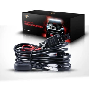 AUXBEAM 2 Lead LED Light Bar Wiring Harness Kit With Fuse Relay ON/OFF Switch - Picture 1 of 12