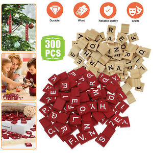 300 PCS Wood Scrabble Tiles Replacement Wooden Alphabet Pick Letters Game Crafts