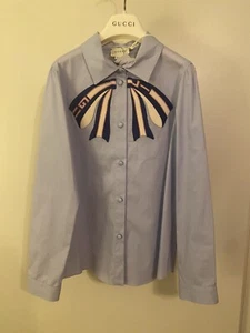Authentic Gucci Kids Bow long sleeve button up shirt NWT size 10 $310 - Picture 1 of 6