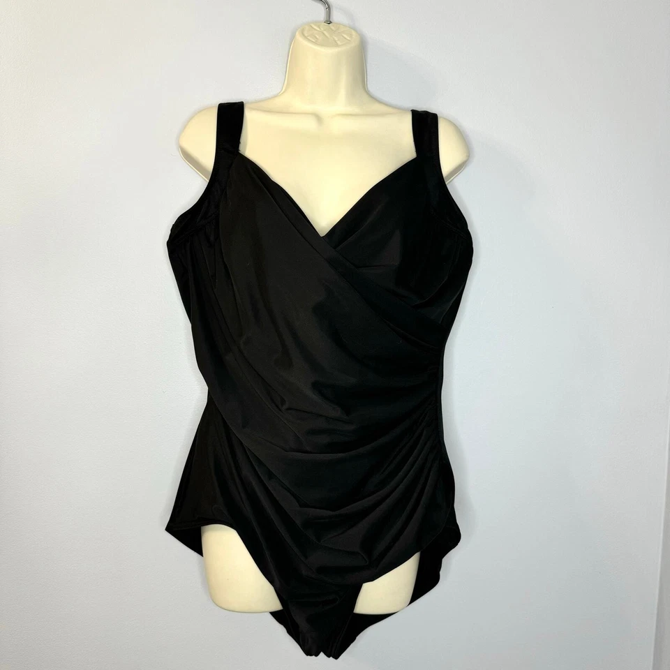 Miraclesuit Ruched One-Piece Swimsuit Black  - Image 1 of 4