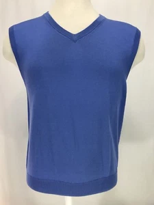 Brooks Brothers 346 Supima Cotton V-Neck Pullover Blue Sweater Vest Sz Medium - Picture 1 of 6