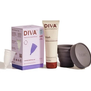 DIVA Cup, DIVA Wash & DIVA Shaker Combo Pack Cup Model 2 Wide Vaginal Canals - Picture 1 of 7