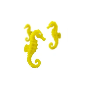 SAFARI LTD YELLOW SEAHORSES SET OF 27 GOOD LUCK MINIS! #345022! TINY 1" LONG! - Picture 1 of 2