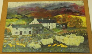 "Sheep Country" by Lisa Graa Jensen Wentworth Wooden Jigsaw Puzzle (250 pieces) - Picture 1 of 5