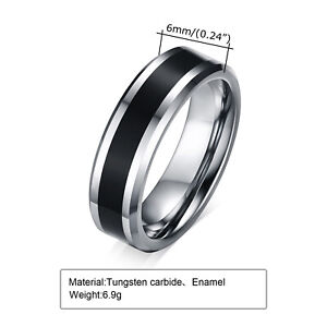 Original Design 6mm Tungsten Steel Dripping Rubber Men Ring Fashion Jewelry Gift