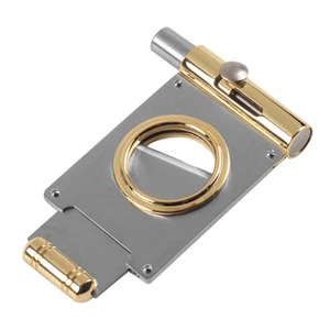 Classic Cigar Cutter Sharp Travel Metal Guillotine Cigar Scissors Cutting Punch - Picture 1 of 9