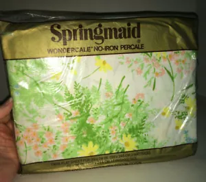 De colección NUEVO DE LOTE ANTIGUO SELLADO SPRINGMAID MICHELLE Wondercale percal sin hierro doble plano - Imagen 1 de 12
