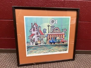 Fred Bonn Regenbogen Esszimmer signiert 91/300 gerahmter Druck Eisenbahn Lithographie? Künstler - Bild 1 von 7