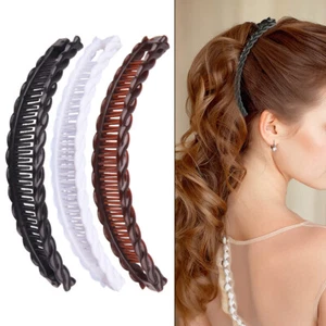 3X Large Banana Hair Clip Tort Twisted Long Fish Clip Comb Grip Womens Holder - Picture 1 of 11