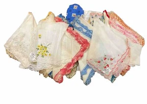 Lot of 24 VTG Handkerchiefs Hankies Embroidered Lace Cotton 2 Burmel With Tags - Picture 1 of 12