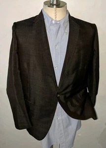 Chaqueta Blazer 38R True Vintage Años 50 60 Mancha Marrón Brillante Cena Fiesta 1 Botón - Imagen 1 de 6