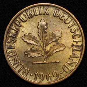 GERMANY - FEDERAL REPUBLIC ~ 1969 D ~ 5 Pfennig ~ AU+ World Coin ☘️ W-#880 ☘️ - Picture 1 of 2