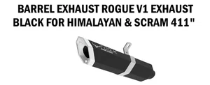 BARREL EXHAUST ROGUE V1 EXHAUST BLACK FOR ROYAL ENFIELD HIMALAYAN & SCRAM 411 - Picture 1 of 3