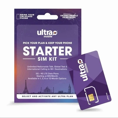 Ultra Mobile SIM (Micro/Regular) for All Unlocked GSM Devices - Image 1 of 4