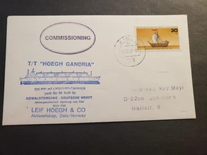 German Ship T/T HOEGH GANDRIA Naval Cover 1977 COMMISSIONED Cachet KIEL, Germany - Picture 1 of 2