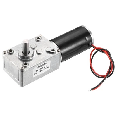 DC 12V 40 RPM Worm Geared Motor 8mm D Shape Shaft High Torque Gear Box Foto 1 de 4