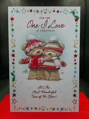 PLATINUM ONE I LOVE CHRISTMAS CARD 9" X 6" XMAS TRADITIONAL CUTE GIRLFRIEND