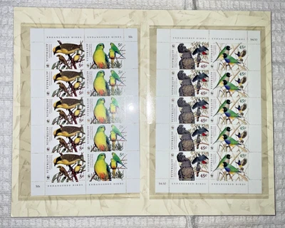 NEW Australia Endangered Birds Stamps  -  2 Full Sheets Postage MNH Excellent - Image 1 of 2
