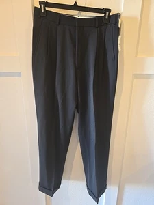 Pantalones de vestir Brooks Brothers negros de lana calce elástico 35R plisados 35x30 nuevos con etiquetas Israel - Imagen 1 de 10