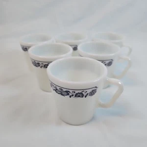 Pyrex 1410 Coffee Mugs Old Town Blue Onion Set Of 6 D Handle Vintage - Bild 1 von 10